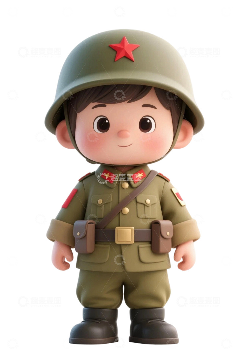 高清大图下载【趣麦麦图】免扣png人物军人建党节建军节3