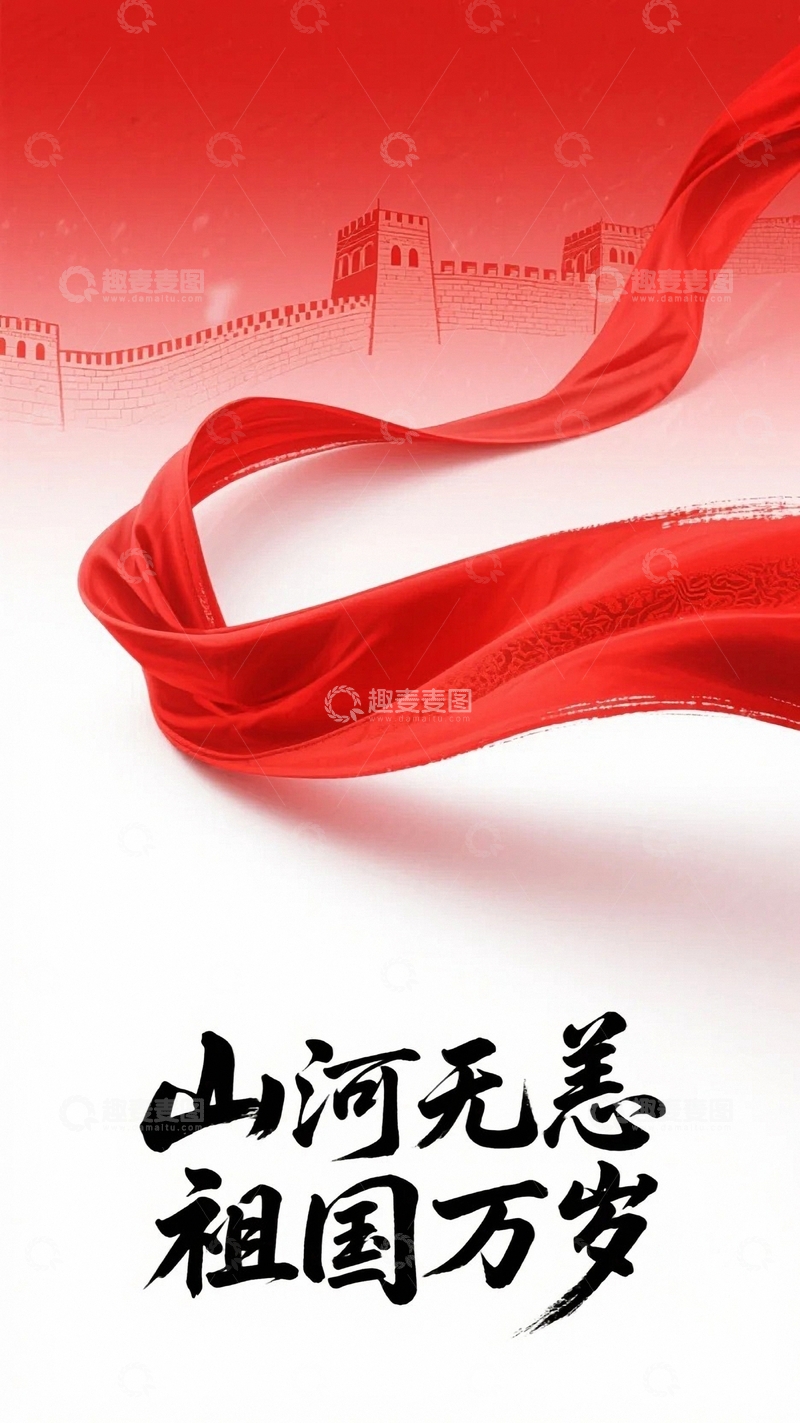 高清大图下载【趣麦麦图】红色国庆节背景底纹8