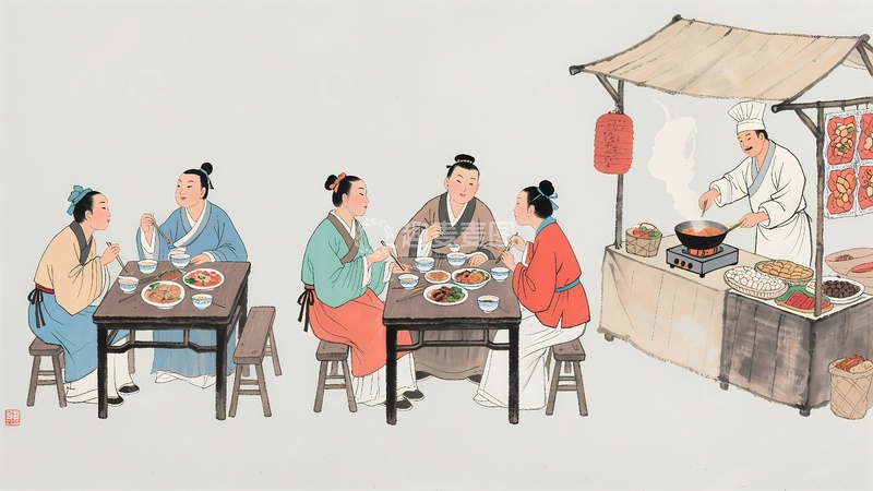 高清大图下载【趣麦麦图】-古代客栈古代就餐4