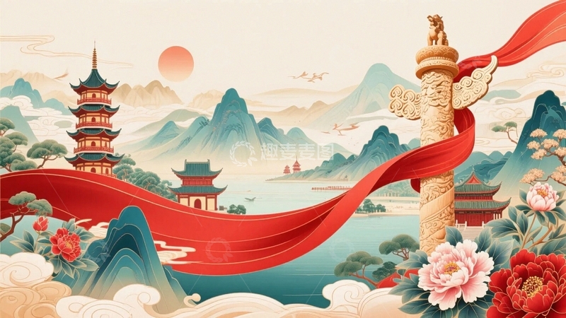 高清大图下载【趣麦麦图】中国风国潮插画艺术插画7