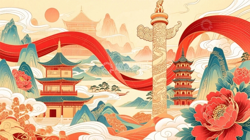 高清大图下载【趣麦麦图】中国风国潮插画艺术插画4