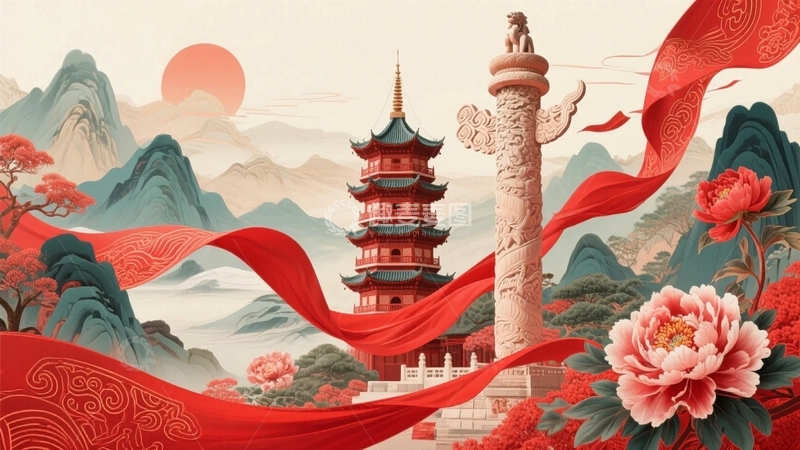 高清大图下载【趣麦麦图】中国风国潮插画艺术插画1