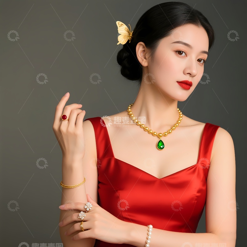 高清大图下载【趣麦麦图】黄金首饰代言人1