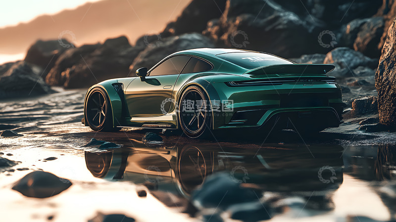 高清大图下载【趣麦麦图】跑车户外广告拍摄2