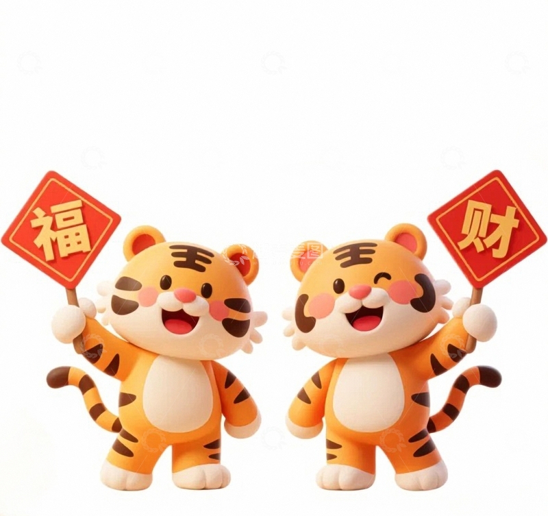 高清大图下载【趣麦麦图】新年老虎节日背景4