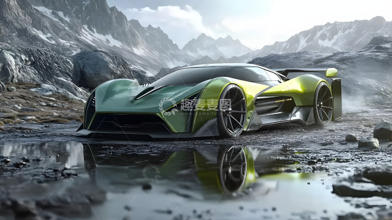 高清大图下载【趣麦麦图】跑车户外广告拍摄3