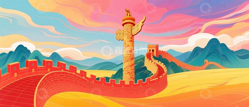 高清大图下载【趣麦麦图】红色国庆节背景5