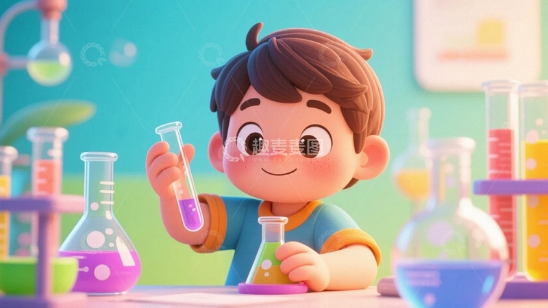 高清大图下载【趣麦麦图】科学实验背景人物2