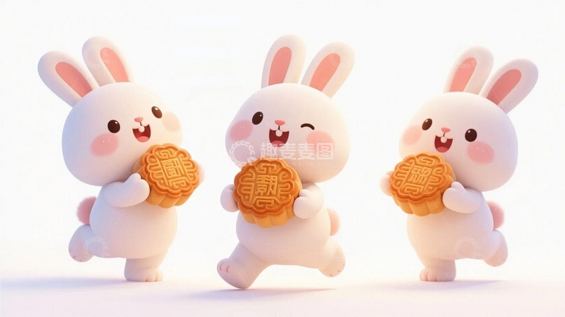 高清大图下载【趣麦麦图】中秋节玉兔背景14