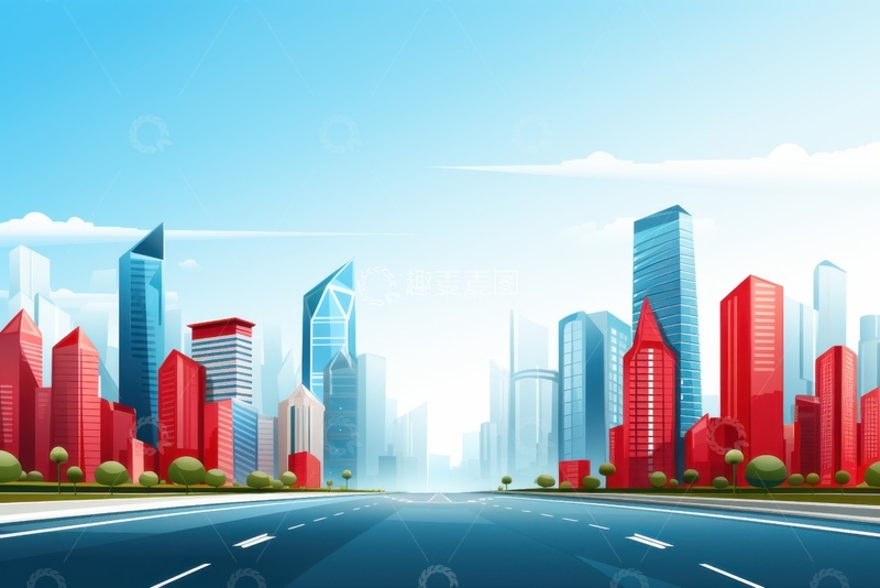 高清大图下载【趣麦麦图】城市高楼大厦边框背景