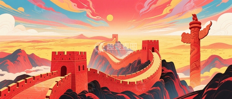 高清大图下载【趣麦麦图】红色国庆节背景2