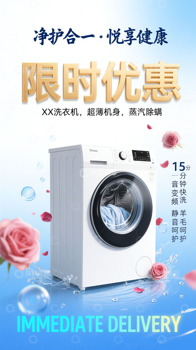 洗衣机电商宣传海报1