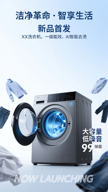 洗衣机电商宣传海报