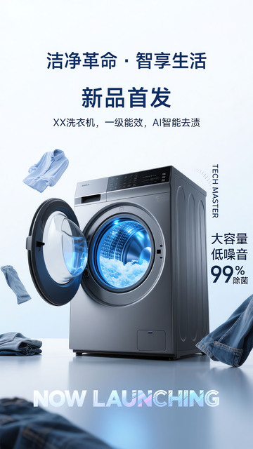 洗衣机电商宣传海报3