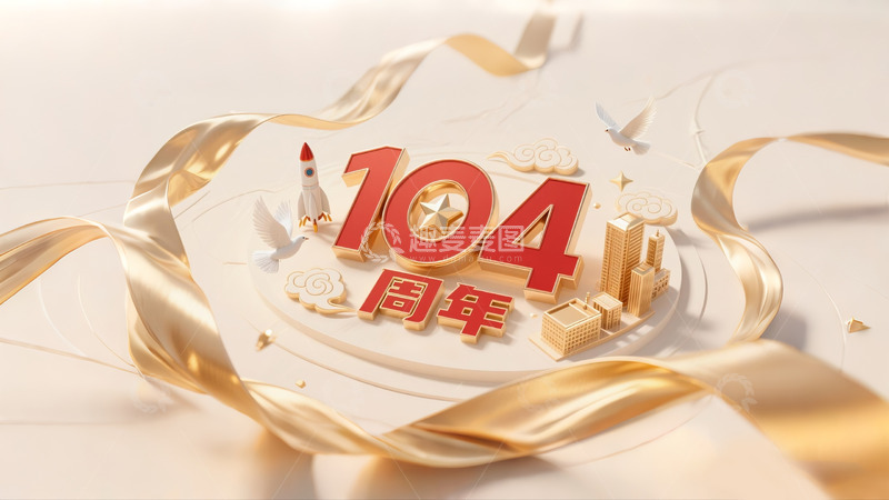 高清大图下载【趣麦麦图】104周年建党海报2