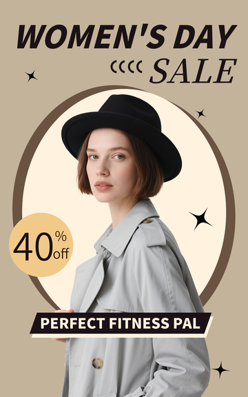 跨境简约灰色风衣电商海报模板分享