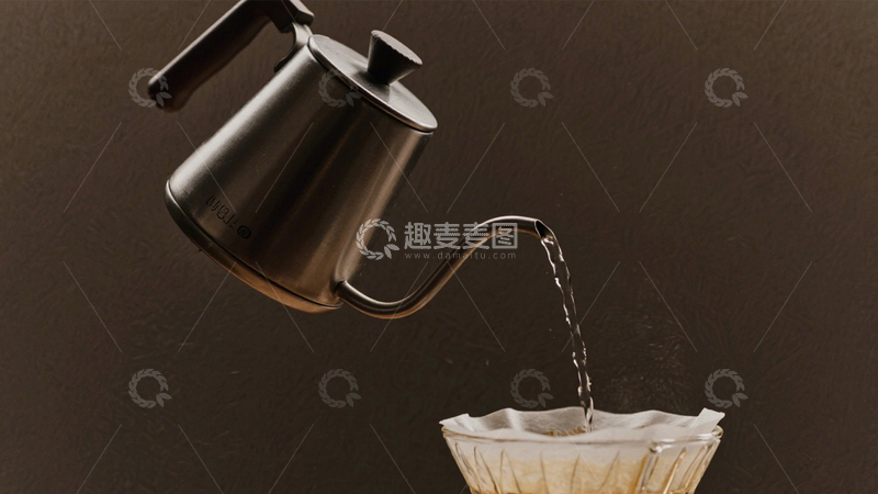 高清大图下载【趣麦麦图】手冲咖啡壶冲泡咖啡1