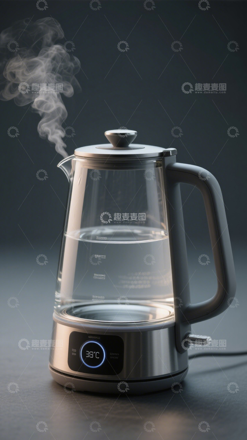 高清大图下载【趣麦麦图】电热水壶玻璃智能控温2