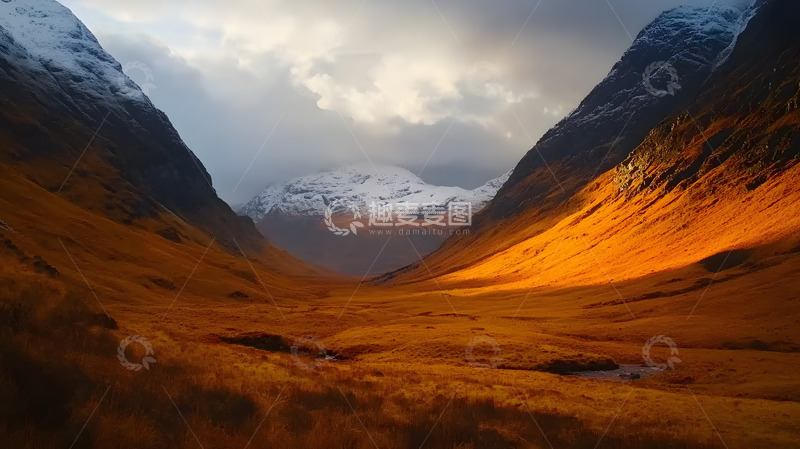 高清大图下载【趣麦麦图】文艺风北欧高山丘壑风景1