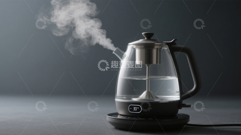 高清大图下载【趣麦麦图】-电热水壶玻璃智能控温1