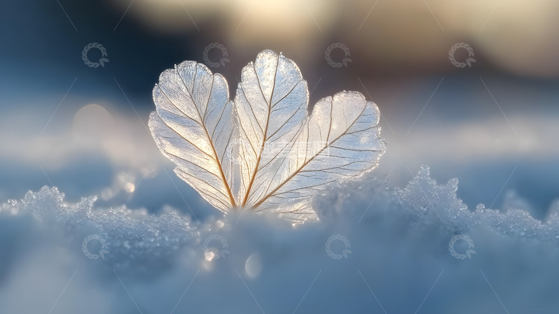 高清大图下载【趣麦麦图】冬季雪地里的冰冻枝叶