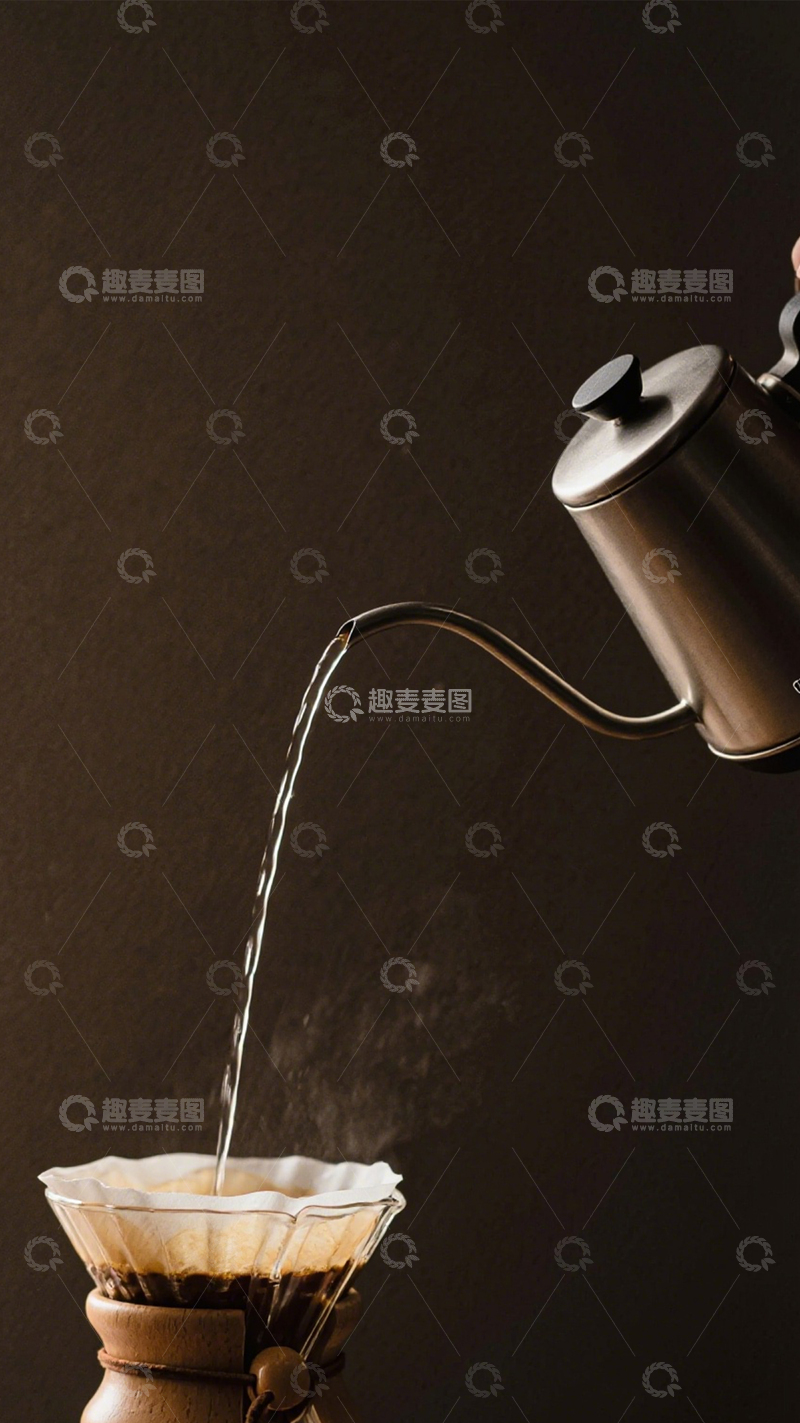 高清大图下载【趣麦麦图】手冲咖啡壶冲泡咖啡