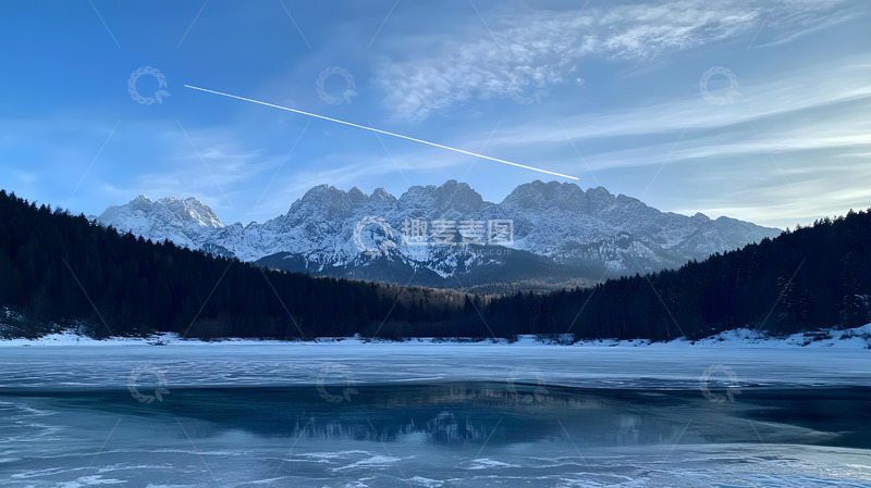 高清大图下载【趣麦麦图】-冬季野外结冰的河面3