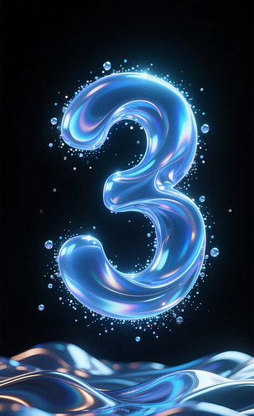漂浮液体数字3