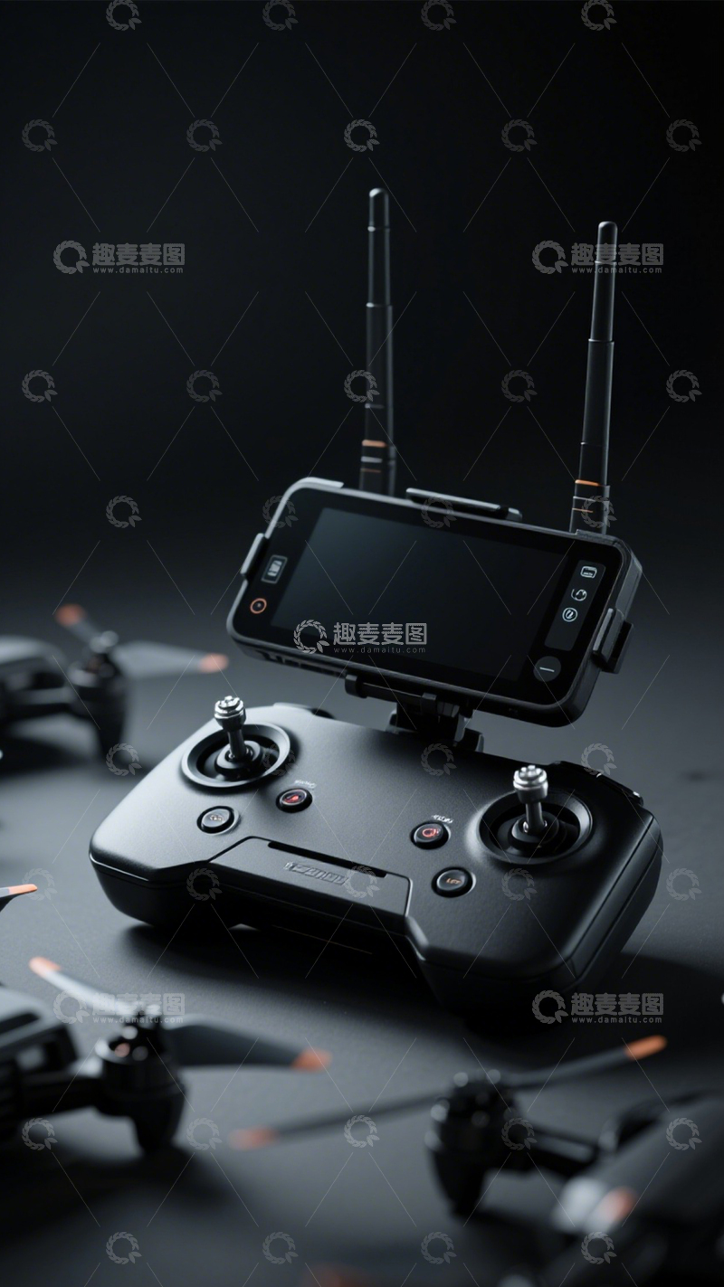 高清大图下载【趣麦麦图】无人机遥控器航拍操控1