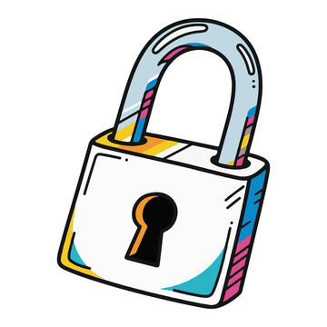 钢笔彩色线稿大锁头