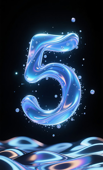 漂浮液体数字5