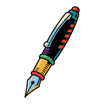 文具彩色线稿钢笔1