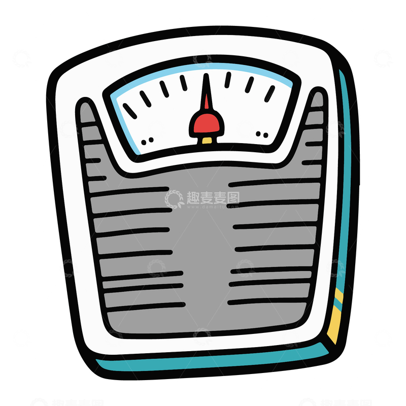 源文件下载【趣麦麦图】钢笔彩色线稿体重秤
