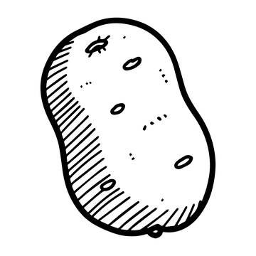黑白线稿卡通土豆