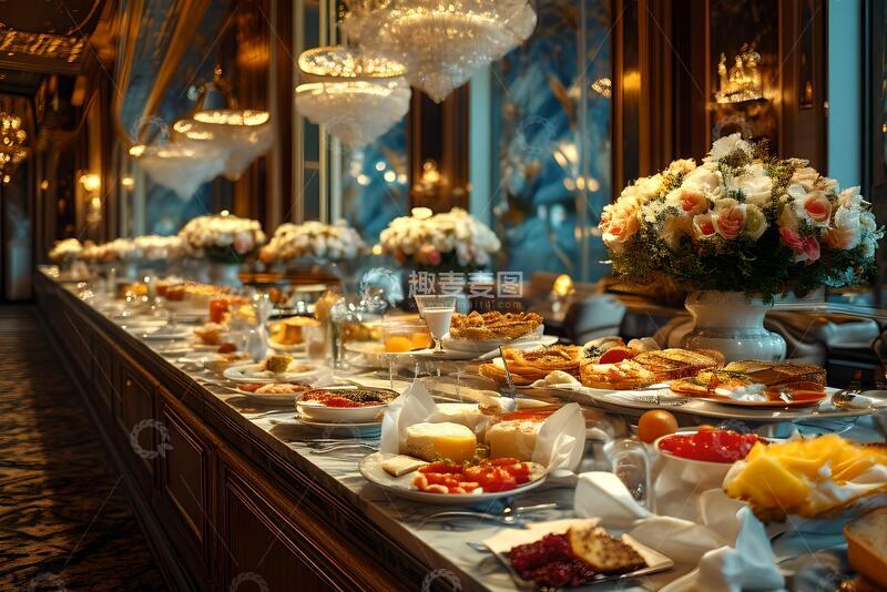 高清大图下载【趣麦麦图】莫斯科一家豪华酒店的自助早餐