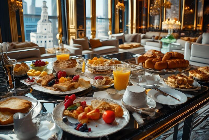 高清大图下载【趣麦麦图】莫斯科一家豪华酒店的自助早餐2