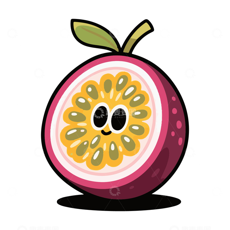 源文件下载【趣麦麦图】卡通拟人可爱百香果