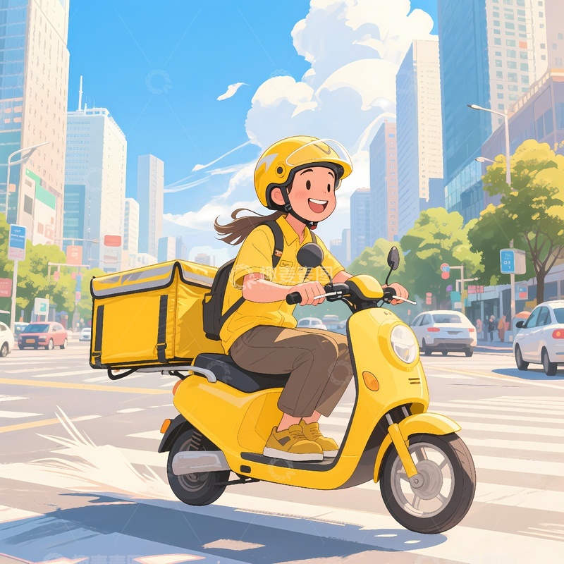 高清大图下载【趣麦麦图】外卖送餐配送员1
