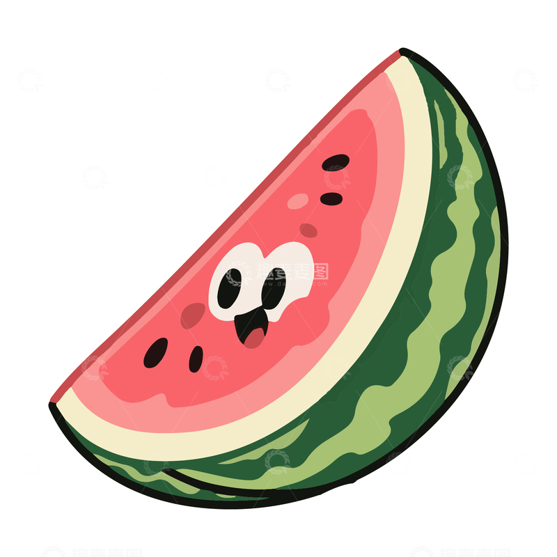 源文件下载【趣麦麦图】卡通拟人可爱西瓜