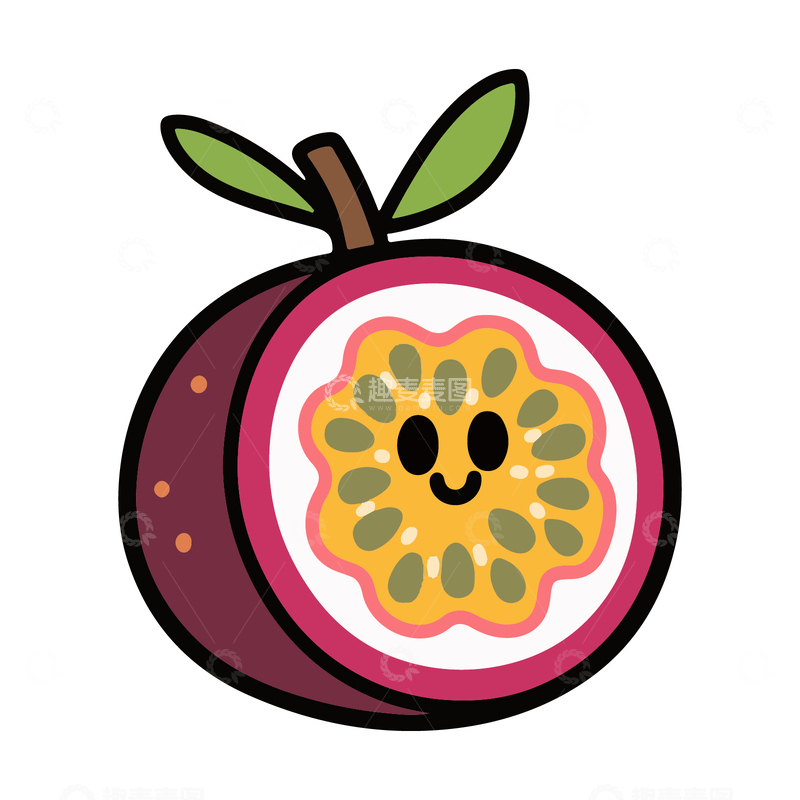 源文件下载【趣麦麦图】卡通拟人可爱百香果1