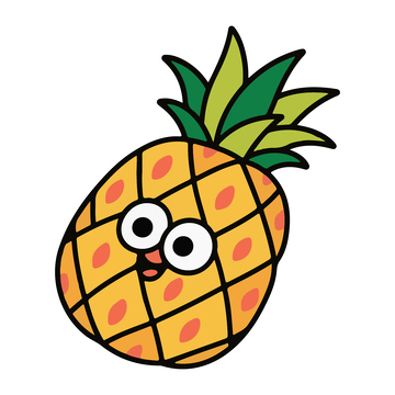 卡通拟人可爱凤梨菠萝