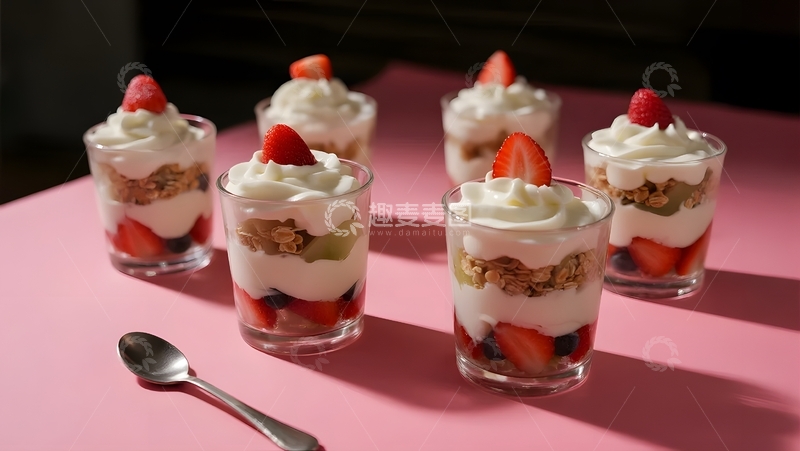 高清大图下载【趣麦麦图】粉系水果酸奶杯盛宴7