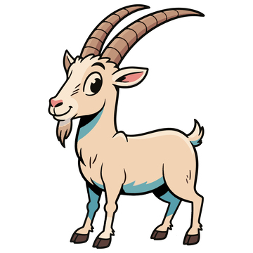 手绘插画山羊