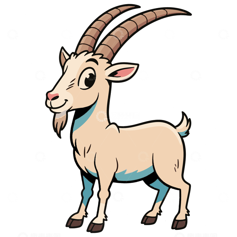源文件下载【趣麦麦图】-手绘插画山羊