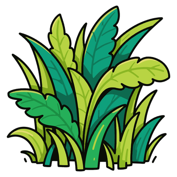 草丛草堆植物插画