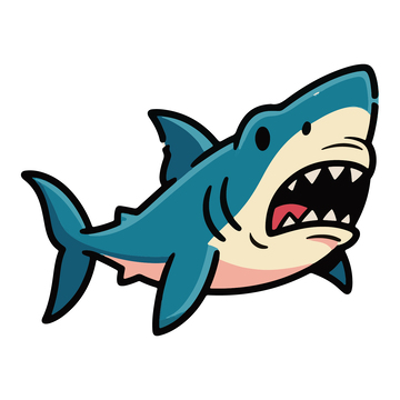 手绘插画鲨鱼
