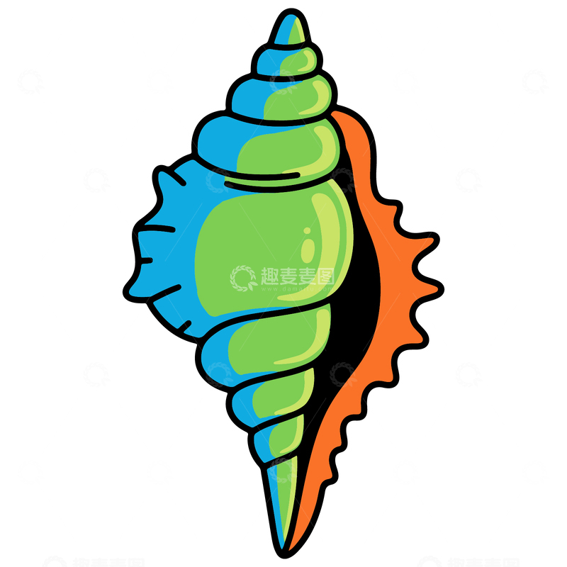 源文件下载【趣麦麦图】-手绘插画大贝壳