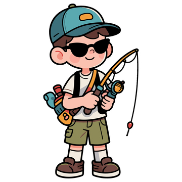 准备去钓鱼的男孩