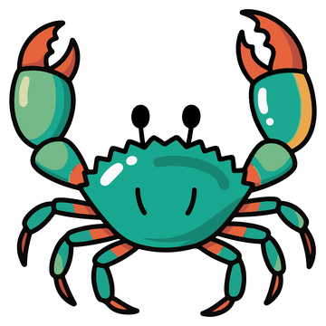 手绘插画青蟹