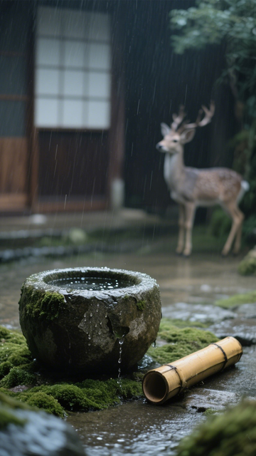 雨中庭院宁静之景1
